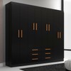 Guarda-Roupa Casal Paris 8 Portas 6 Gavetas Black - Evidencia Móveis