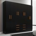 Guarda-Roupa Casal Paris 8 Portas 6 Gavetas Black - Evidencia Móveis