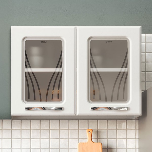 Armário Aéreo Cozinha em Aço Star 2 Portas com Vidro Branco - Telasul