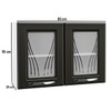 Armário Aéreo Cozinha em Aço Star 2 Portas com Vidro Branco/Preto - Telasul