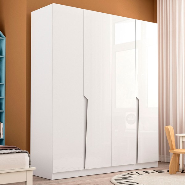 Guarda-Roupa Infantil Colorino 4 Portas 4 Gavetas Branco - Politorno