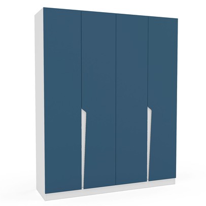 Guarda-Roupa Infantil Colorino 4 Portas 4 Gavetas Branco/Azul - Politorno