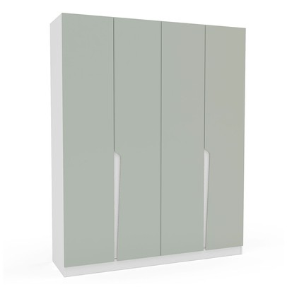 Guarda-Roupa Infantil Colorino 4 Portas 4 Gavetas Branco/Verde - Politorno