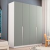 Guarda-Roupa Infantil Colorino 4 Portas 4 Gavetas Branco/Verde - Politorno