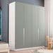 Guarda-Roupa Infantil Colorino 4 Portas 4 Gavetas Branco/Verde - Politorno