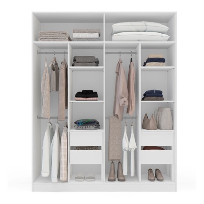 Guarda-Roupa Infantil Colorino 4 Portas 4 Gavetas Branco/Verde - Politorno