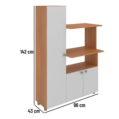 Armário de Cozinha âmbar 3 Portas 3 Prateleiras Freijó/Branco - Telasul