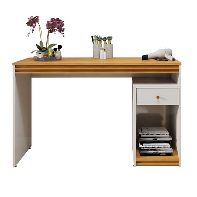 Sala de Estar Completa Madrid 1 Porta 1 Gaveta 100% Mdf Off White/Naturale - Mavaular