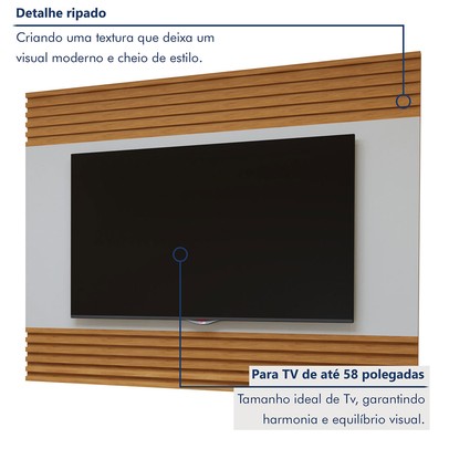 Sala de Estar Completa Madrid 1 Porta 1 Gaveta 100% Mdf Off White/Naturale - Mavaular