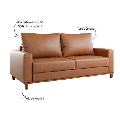 Sofá Living Gilbran 3 Lugares Corano Durango - Vian