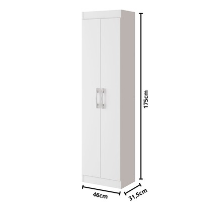 Armário Multiuso Assis 2 Portas Multiuso 4 Prateleiras Branco - Pnr Móveis