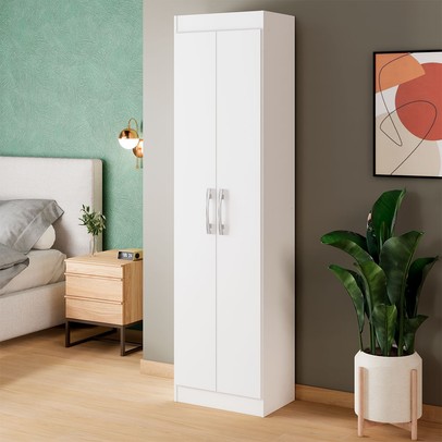 Armário Multiuso Assis 2 Portas Multiuso 4 Prateleiras Branco - Pnr Móveis