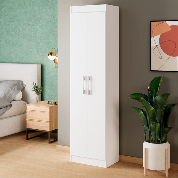 Armário Multiuso Assis 2 Portas Multiuso 4 Prateleiras Branco - Pnr Móveis