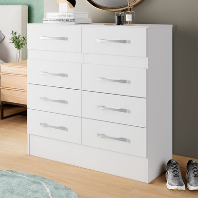 Cômoda Naara 8 Gavetas Branco  - Pnr Móveis
