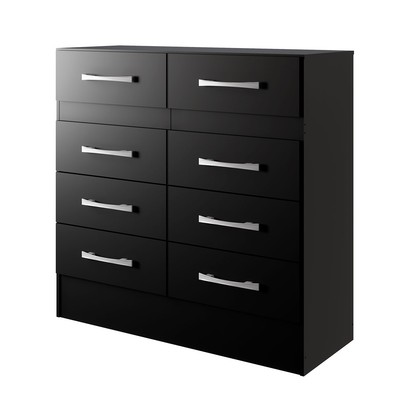 Cômoda Naara 8 Gavetas Preto - Pnr Móveis