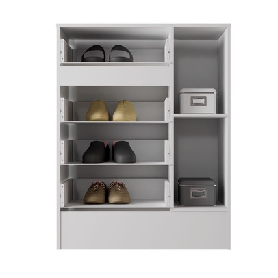 Sapateira Martini 1 Porta 4 Gavetas Branco - Pnr Móveis