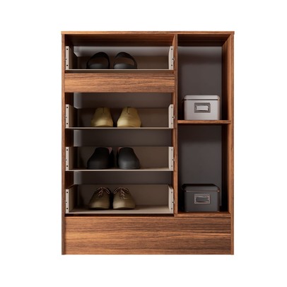 Sapateira Martini 1 Porta 4 Gavetas Castanho/Off White - Pnr Móveis