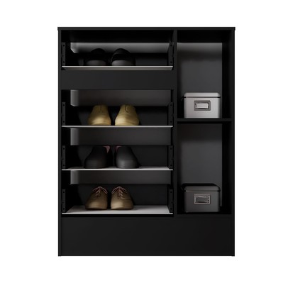 Sapateira Martini 1 Porta 4 Gavetas Preto - Pnr Móveis