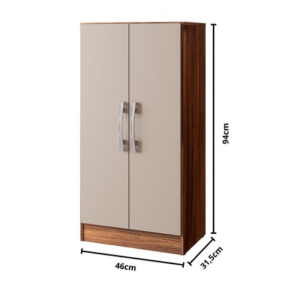 Armário Multiuso Leoni 2 Portas Castanho/Off White - Pnr Móveis