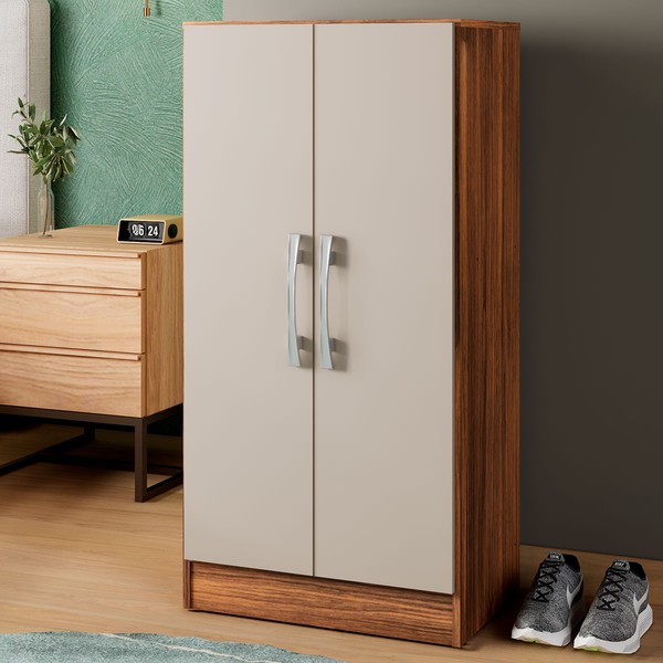 Armário Multiuso Leoni 2 Portas Castanho/Off White - Pnr Móveis