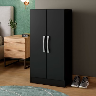 Armário Multiuso Leoni 2 Portas Preto - Pnr Móveis