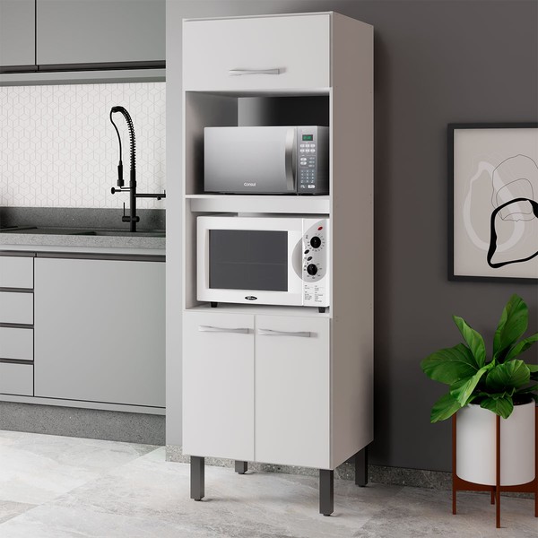 Torre Quente Vercelli para Forno e Microondas Branco - Pnr Móveis