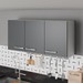 Armário Aéreo Cozinha Genebra 3 Portas Branco/Cinza - Pnr Móveis