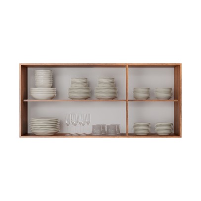 Armário Aéreo Cozinha Genebra 3 Portas Castanho/Off White - Pnr Móveis