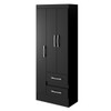 Guarda-Roupa Solteiro Sartori 3 Portas 2 Gavetas  Preto - Pnr Móveis