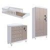 Quarto Infantil Completo Aquarela 4 Portas 6 Gavetas Branco/Cinnamon - Pnr Móveis