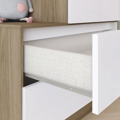 Quarto de Bebê Completo Hope 2 Portas 6 Gavetas Rústico/Branco - Pnr Móveis