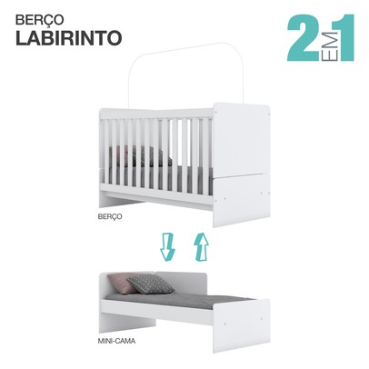 Quarto de Bebê Completo Hope 2 Portas 2 Gavetas Branco - Pnr Móveis