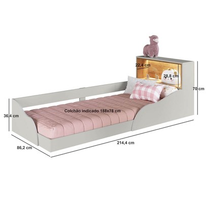 Cama Infantil Lille com Led Arenas - Art In Móveis