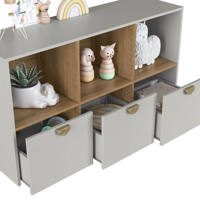 Cômoda Infantil Lille 3 Gavetas 3 Nichos Arenas - Art In Móveis