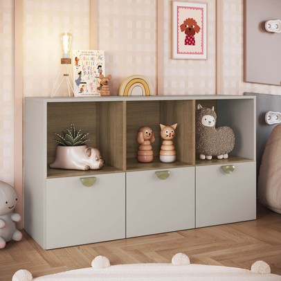 Cômoda Infantil Lille 3 Gavetas 3 Nichos Arenas - Art In Móveis