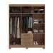 Guarda-Roupa Casal Martine 6 Portas 3 Gavetas Wood - Pnr Móveis