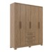 Guarda-Roupa Casal Martine 6 Portas 3 Gavetas Wood - Pnr Móveis