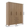 Guarda-Roupa Casal Martine 6 Portas 3 Gavetas Wood - Pnr Móveis