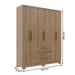 Guarda-Roupa Casal Martine 6 Portas 3 Gavetas Wood - Pnr Móveis