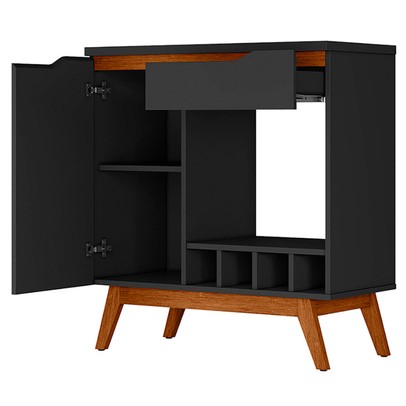 Aparador Vertigo com Adega 1 Porta 1 Gaveta Preto 17177 - Pnr Móveis