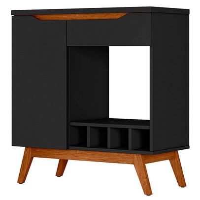 Aparador Vertigo com Adega 1 Porta 1 Gaveta Preto 17177 - Pnr Móveis