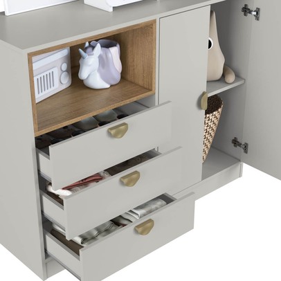 Cômoda Infantil Lille 3 Gavetas 2 Portas Arenas - Art In Móveis