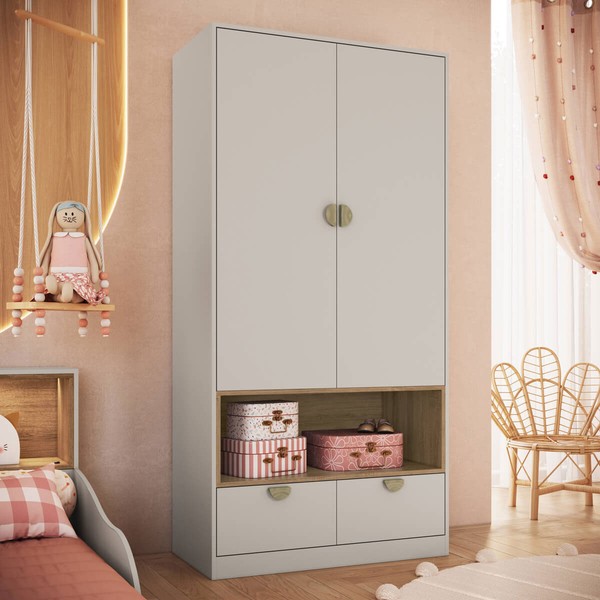 Guarda-Roupa Infantil Lille 2 Portas 2 Gavetas Arenas - Art In Móveis