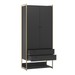 Closet Industrial Modulo Anubis 2 Portas 2 Gavetas Preto - Pnr Móveis