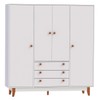 Guarda-Roupa Casal Vertigo 4 Portas 3 Gavetas Branco 12190 - Pnr Móveis