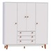 Guarda-Roupa Casal Vertigo 4 Portas 3 Gavetas Branco 12190 - Pnr Móveis