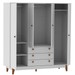 Guarda-Roupa Casal Vertigo 4 Portas 3 Gavetas Branco 12190 - Pnr Móveis