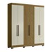 Guarda-Roupa Casal Nuke 6 Portas 2 Gavetas Freijo/Off White - Pnr Móveis