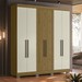 Guarda-Roupa Casal Nuke 6 Portas 2 Gavetas Freijo/Off White - Pnr Móveis
