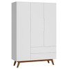 Guarda-Roupa Solteiro Vertigo 3 Portas 2 Gavetas Branco - Pnr Móveis